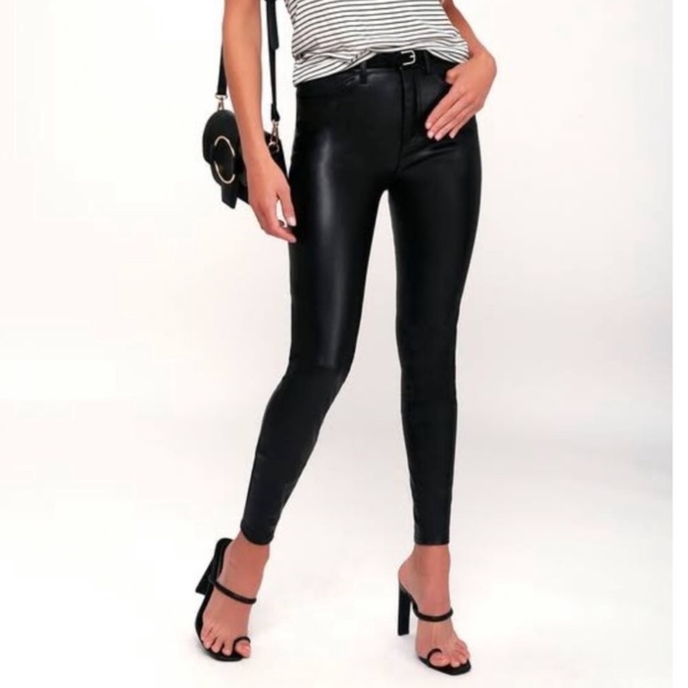 Free people vegan leather high waisted pants